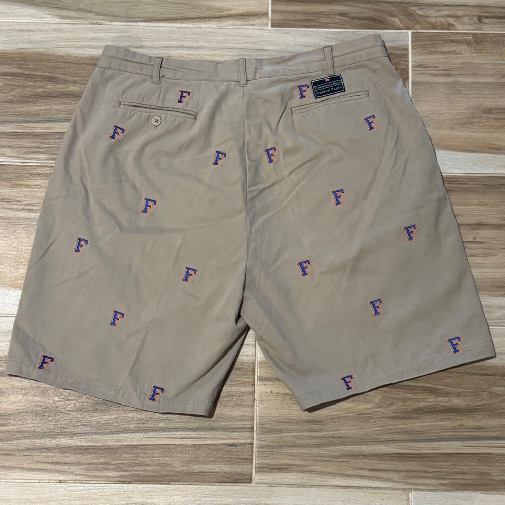 Pennington & Bailes Florida Gators Embroidered Khaki Chino Shorts Mens 38 Tan - Picture 3 of 8